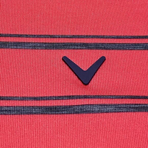 Callaway Opti-Dri Mens Medium Golf Shirt Pink Gray Stripes Polo Short Sleeve EUC - Picture 4 of 7